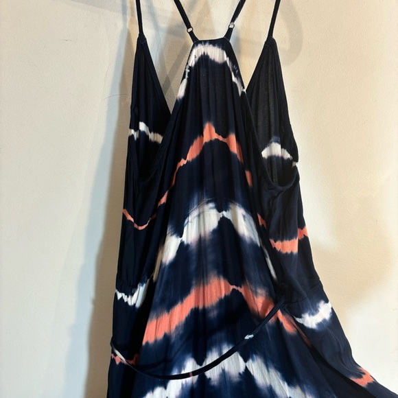 YOUNG FABULOUS & BROKE Sz M True Wrap Tie Dye Spaghetti Strap Maxi Dress - Picture 7 of 10
